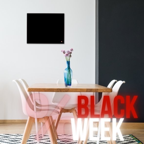 easyTherm® Infrarotheizung comfortSoft750 schwarz im Esszimmer